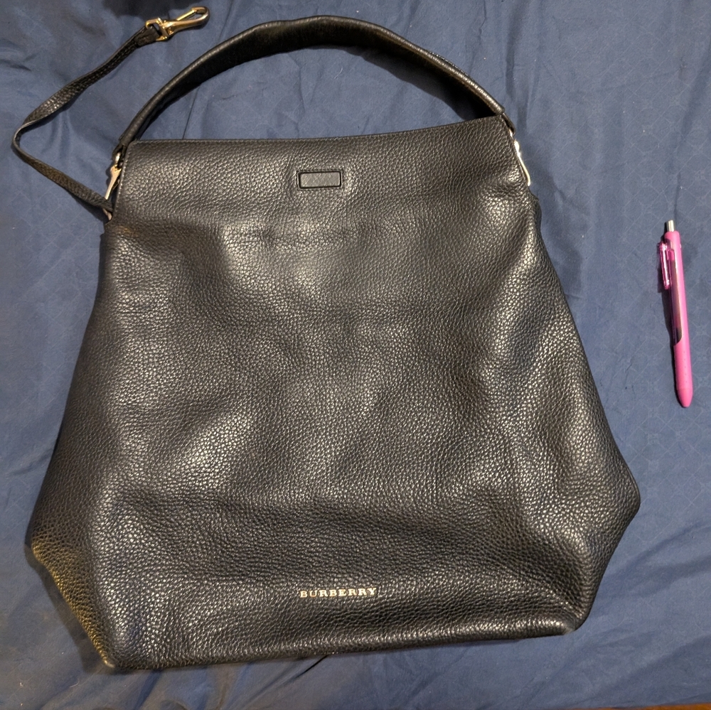 Burberry Cale Leather Hobo Bag